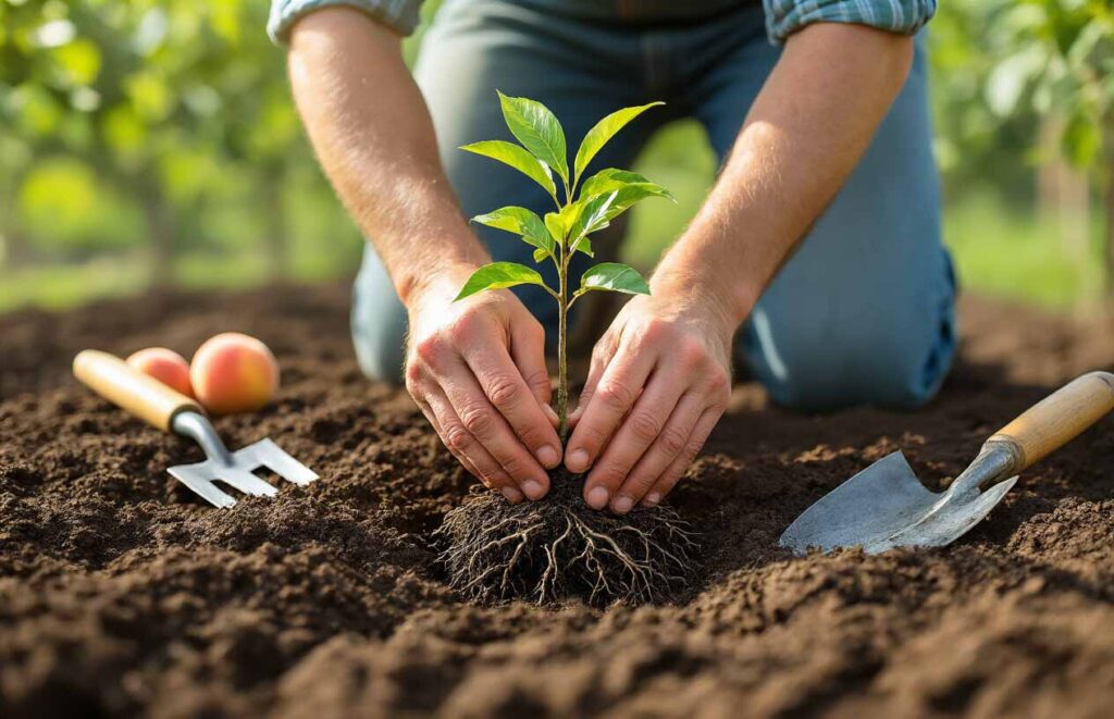 how to plant peach trees
